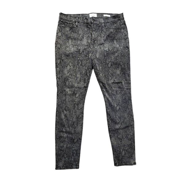 Frame 'Le Skinny de jeanne' womens jeans 34x29 black Tonal Python Stretch - Picture 1 of 9